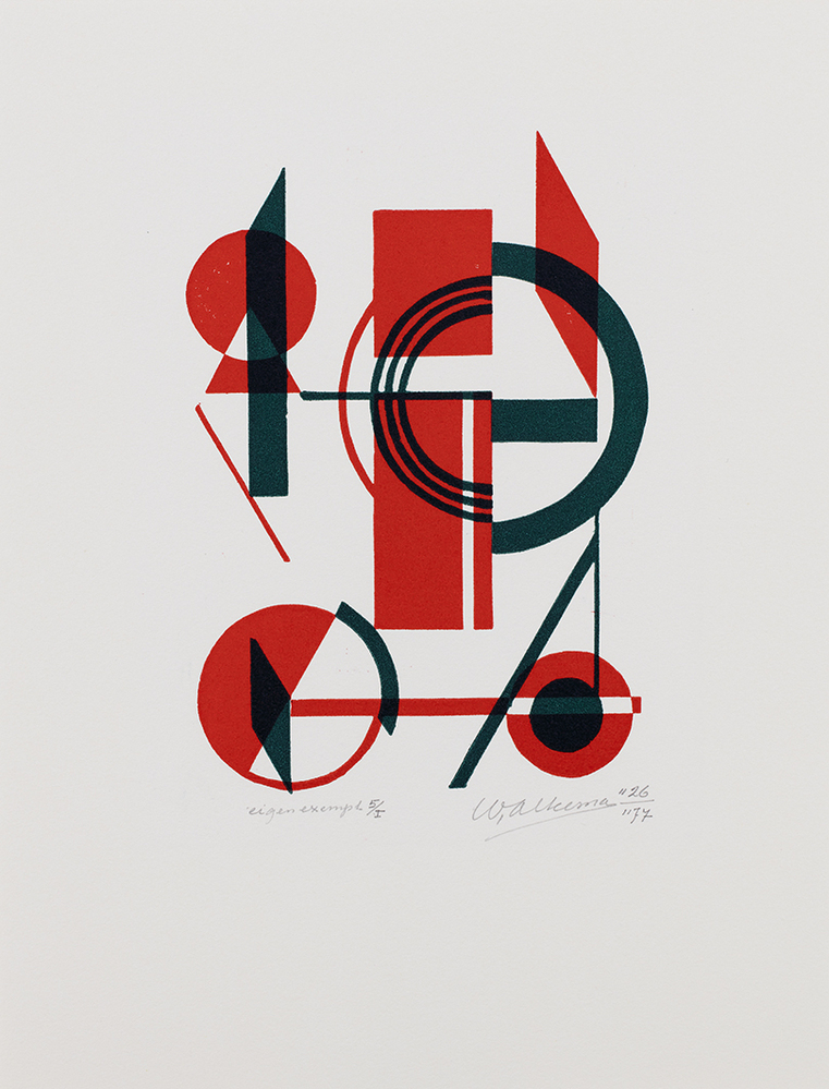 Compositie met groen en rood